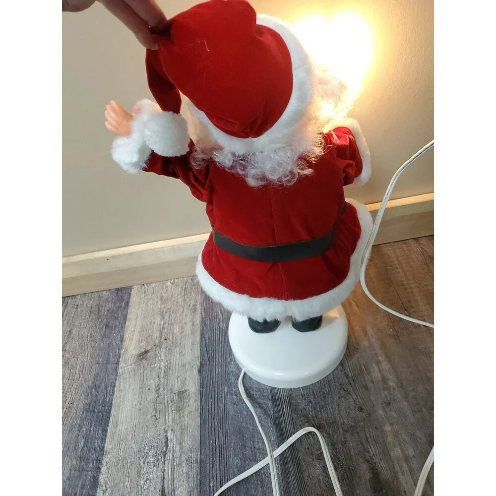 VTG Animated Santa Claus Motion Holding Candle 19